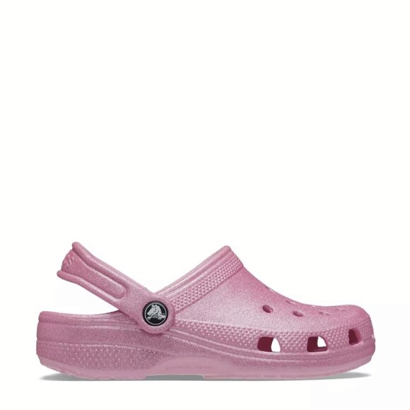 NEW Crocs Sizes C11 - J1 Kids' Classic Glitter Clog - Pink Tweed Glitter - Picture 6 of 7